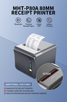Imprimante thermique de reçus haute vitesse Milestone P80A 80 mm avec prise en charge Wi-Fi/USB, codes-barres/QR codes pour cuisine, restaurant, restauration rapide