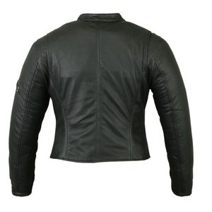 Veste en cuir véritable pour femme, usage décontracté, qualité supérieure, fermeture éclair sur le devant, coupe-vent, écologique, respirante - Product Image 3