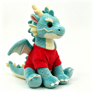 Peluche de Dragón Azul Suave con Alas para Niños, Juguete de Peluche de Dragón del Zodiaco Chino de Dibujos Animados - Product Image 5