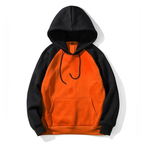 Sweat à capuche pour homme en coton molletonné rouge et noir à manches raglan, style décontracté pour l'automne, avec poches – Collection BRG de sweats à capuche et sweat-shirts pour homme - Product Image 3