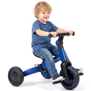 Triciclo Plegable 5 en 1 Azul para Niños Pequeños, Manillar Ajustable, Asiento Ergonómico con Pedales Extraíbles, Bicicleta de Equilibrio para Niños - Product Image 2