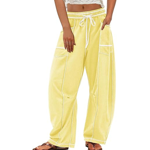 Women Casual Cargo Pants Wide Leg Sweatpants High Waist <b>Drawstring</b> Loose Fit Streetwear Lounge <b>Trousers</b> - Product Image 6