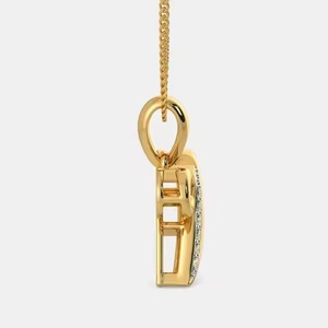 Pendentif alphabet minimaliste en forme de 'V' en or 14 carats plaqué rhodium avec diamant CVD cultivé en laboratoire de la collection Premium pour unisexe - Product Image 4