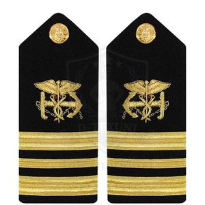 Customized Shoulder Epaulettes with Star Emblem Sew-On Rank Badges for Uniforms Green Fabric - Product Image 4