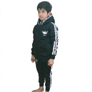 Ensemble de survêtement en coton noir à capuche pour filles, avec imprimé globe, sweat-shirt et pantalon long, tenue décontractée d'automne pour enfants - Product Image 1