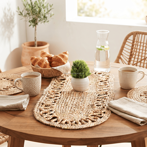 13 x 48 Inches Natural Jute Decorative <b>Table</b> <b>Runner</b> – Bohemian <b>Dining</b> <b>Table</b> Accent for Rustic & Farmhouse Decor - Product Image 3