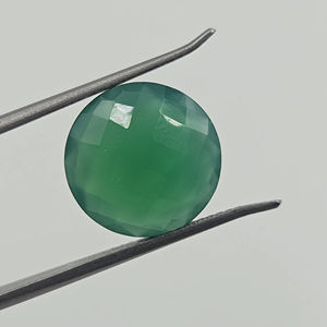 Pierres précieuses facettées de haute qualité, 14 mm, taille brillant, onyx vert naturel, Sambhav Jewels, poids personnalisé, prix d'usine en gros - Product Image 1