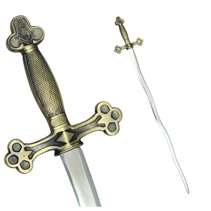 Épée de Maître Maçon de la Loge Bleue - Épée Flammante Serpent avec Compas Carré et G en or et poignée dorée - Product Image 4