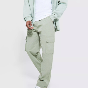 Pantalones Jogger Casuales de Lona Personalizados al por Mayor, Transpirables, Ecológicos, Lavados, de Corte Holgado, Moda Vintage para Hombre - Product Image 3