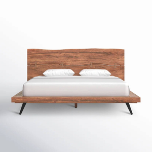 Luxury Nordic Wooden <b>Bed</b> <b>Frame</b> Contemporary Solid Wood Bedroom Furniture for Modern Home Decor - Product Image 1