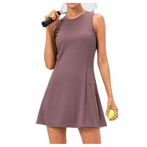Vestido Deportivo Personalizado para Pickleball y Tenis con Pantalones Cortos Incorporados, Vestido de Pádel sin Mangas de una Pieza para Mujer con Bolsillos - Product Image 1