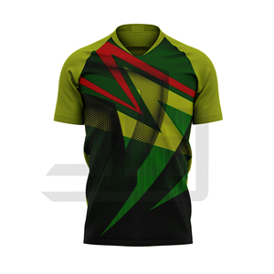 Maillot de football premium respirant et antibactérien, tissu anti-humidité, col en V unisexe, personnalisable avec le nom de l'équipe, idéal pour les activités sportives - Product Image 4