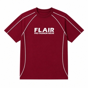 เสื้อยืดเทอร์รี่ชายแบบมีแถบขอบสำหรับนักกีฬา |   เสื้อยืดคอกลมสีน้ำตาลแดง Maroon Sports |   เสื้อผ้าลำลองสตรีทแวร์แบบสั่งทำพิเศษ พิมพ์ลาย ระบายอากาศได้ดี เป็นมิตรกับสิ่งแวดล้อม - Product Image 2