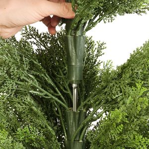 Set di 2 Alberi di Cedro Artificiali da 48 Pollici, Cespugli di Pino Finti di Facile Montaggio, Alberi in Seta Sintetica dall'Aspetto Realistico per Decorazioni Frontali - Product Image 2