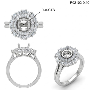 Best Workmanship Classic Unique Design High Quality 18k Solid White Gold Real Diamond Shape Elegant Wedding Engagement Party - Product Image 6