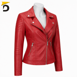 women leather mandarin collar jacket <b>ladies</b> leather mandarin collar jacket women leather zip front <b>coat</b> <b>ladies</b> leather zip front - Product Image 5