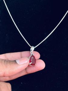 Collar de cadena de serpiente con granate, bisel de plata alemana, regalo de aniversario o boda cristiana, alta calidad, venta al por mayor - Product Image 1