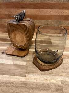 Sous-verres en bois en forme de pomme avec insert en liège, tapis résistants à la chaleur pour la décoration de table, design rétro, forme irrégulière, lot de 6 - Product Image 6