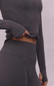 Ensemble de yoga 2 pièces pour femme, coupe ajustée, veste et leggings de sport taille haute, tenue de fitness et de yoga, vente en gros personnalisée - Product Image 4