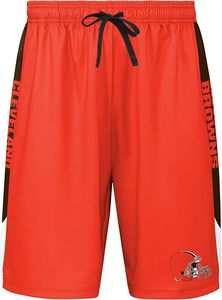 Pantalones Cortos Deportivos Ligeros de Poliéster Naranja de los Cleveland Browns, Duraderos, Bordados, con Franjas Laterales y Logotipo del Equipo - Product Image 4
