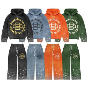 Conjunto Deportivo Personalizado 2026, Sudadera con Estampado Puff, Pantalones Acampanados, Forro Polar de Algodón, Chándal Extra Grande Personalizado para Hombre - Product Image 1
