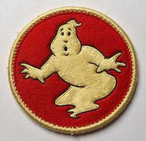 Ghostbusters Logo Embroidered Luxury Customized Patch Circular <b>Sew</b>-On Fabric Badge Cute Character Design Red Background - Product Image 1