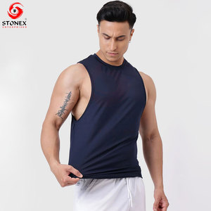 Débardeur de fitness pour hommes, léger, extensible, respirant, pour la gym, la course et l'entraînement, avec logo personnalisé, fournisseur - Product Image 2