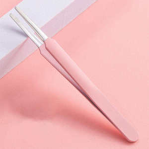Pince à épiler professionnelle en acier inoxydable Everglide, pointe dentelée, 45/90 degrés, forme en L, poignée confortable, logo personnalisé, pour cils - Product Image 6