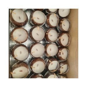 Velas Orgánicas de Cáscara de Coco, Velas de Cera de Soja de Gran Tamaño Premium para Masajes Relajantes, Paquete al por Mayor, Precio de Exportación - Product Image 1