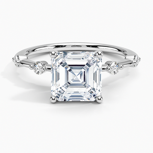 แหวนแต่งงานคลาสสิกสำหรับผู้หญิง ประดับเพชรเม็ดเล็กทรง Asscher Cut โมอิสซาไนต์ เงินแท้ 925 - Product Image 3