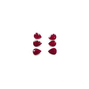 Rubis naturels de Birmanie non traités, formes poire calibrées 5x7mm, pierres précieuses de rubis naturelles facettées en vrac pour la fabrication de bijoux - Product Image 2