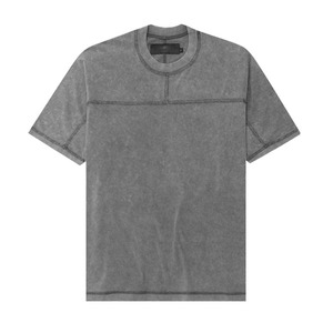 Camiseta gris vintage lisa personalizada para hombre, de algodón deslavado, suave y transpirable, fabricante y proveedor mayorista OEM. - Product Image 1