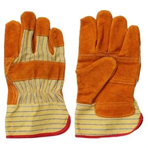 Gants de sécurité canadiens de haute qualité en cuir de vachette pleine fleur avec doublure en polaire de coton, pour travaux de soudage industriels, conformes aux normes de sécurité élevées - Product Image 1