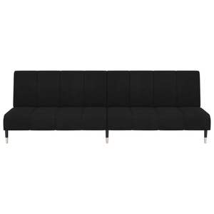 Sofá Cama de 2 Plazas en Terciopelo Negro 100% Poliéster con Detalles en Madera y Metal - Product Image 5