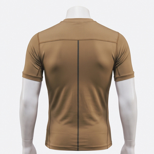 T-shirt de compression tricoté pour homme avec logo personnalisé, 100 % coton, respirant, écologique, grande taille, haute élasticité, coupe ajustée, pour le fitness - Product Image 2