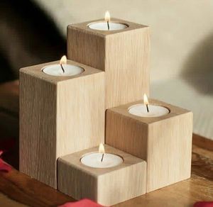 Bestselling Wooden Candle Holder Handcrafted Wood <b>Tealight</b> Stand Vintage Rustic Candle Display For Home Decoration And Gifting - Product Image 1