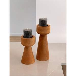 Modern Rustic Wooden Pillar Candle Stand <b>Large</b> Turned Wood Candle Holder for Living Room Decorative Craft Wood <b>Candlestick</b> Bulk - Product Image 5