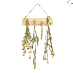 Étagère murale ronde en jute naturelle, artisanale, aux tons terreux, motif vertical Art Déco, thème floral, décoration rustique pour la maison - Product Image 4