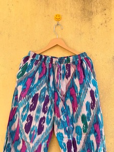 <b>Colourful</b> Geometric Print Cotton Pajama <b>Set</b> Long Sleeve Elastic Waist Mid Rise Full Length Casual Summer Sleepwear Woven Soft - Product Image 5