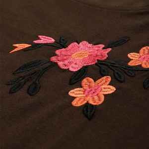 Nueva Camiseta de Moda para Mujer, Manga Larga, Cuello Redondo, 100% Algodón, Color Sólido, Venta al por Mayor, Calidad Premium, Mejor Precio, Bordada - Product Image 4