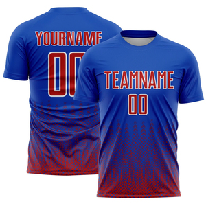 เสื้อฟุตบอลแบบกำหนดเองสำหรับผู้ชาย สีแดง แขนสั้น โพลีเอสเตอร์ 100% ระบายอากาศได้ดี ชุดทีมพร้อมหมายเลข 10 และพิมพ์ชื่อท้ายเสื้อ - Product Image 2