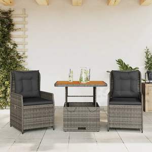 Conjunto de Bistro Gris Oscuro para Jardín, para Entretenimiento al Aire Libre - Product Image 1
