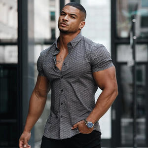 Pulls uniformes personnalisés en gros pour hommes, chemises de travail d'été tricotées à manches courtes, col montant, anti-plis et respirantes - Product Image 6