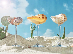 Copa de cóctel de concha marina de doble pared, hecha a mano, ecológica, sin plomo, copa de vino costera única, regalo de boda en la playa, copa de lujo - Product Image 6