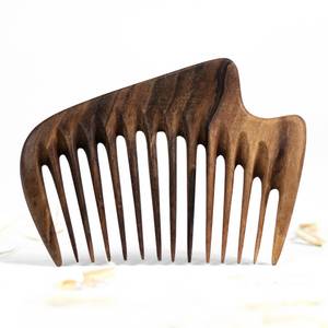 Sustainable Eco-Friendly Natural Neem Wood <b>Beard</b> Comb Handmade Wide Tooth Hair <b>Care</b> Scalp Massage Hair Styling Tool Wholesale - Product Image 4