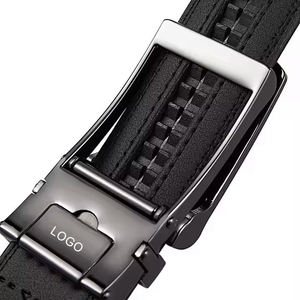 Classic Fashion Casual <b>Black</b> Adjustable Buckle Automatic Ratchet <b>Belts</b> Custom Genuine Leather Men's <b>Belt</b> - Product Image 2