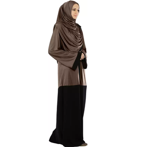 Abaya longue vintage de haute qualité pour femmes musulmanes, manches longues, en polyester soyeux, ouverte sur le devant, style kaftan turc, robes islamiques. - Product Image 3