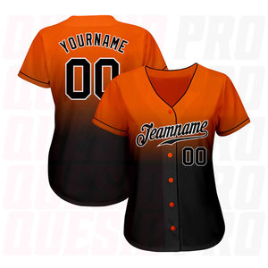 Custom Orange Black–White Authentic Fade Fashion <b>Baseball</b> Jersey Personalized Sublimation Printing Custom Logo Design Color - Product Image 2