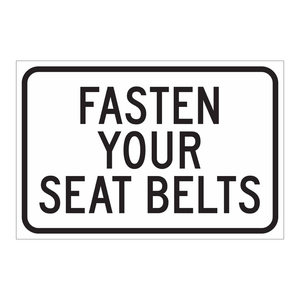 Panneau de signalisation routière Brady Fasten Your Seat Belts, 12x18 pouces, sécurité des véhicules et des lieux de travail - Product Image 1