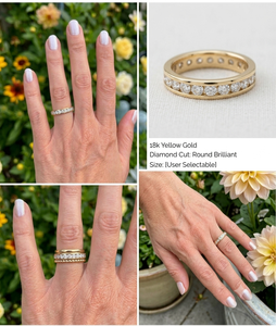 แหวนเพชรทรงบริลเลียนท์ทองคำแท้ 14k สีเหลืองจาก Fine Jewels |   ชุดเครื่องประดับเพชรชุบโรเดียมสุดหรูสำหรับทุกเพศ - Product Image 5